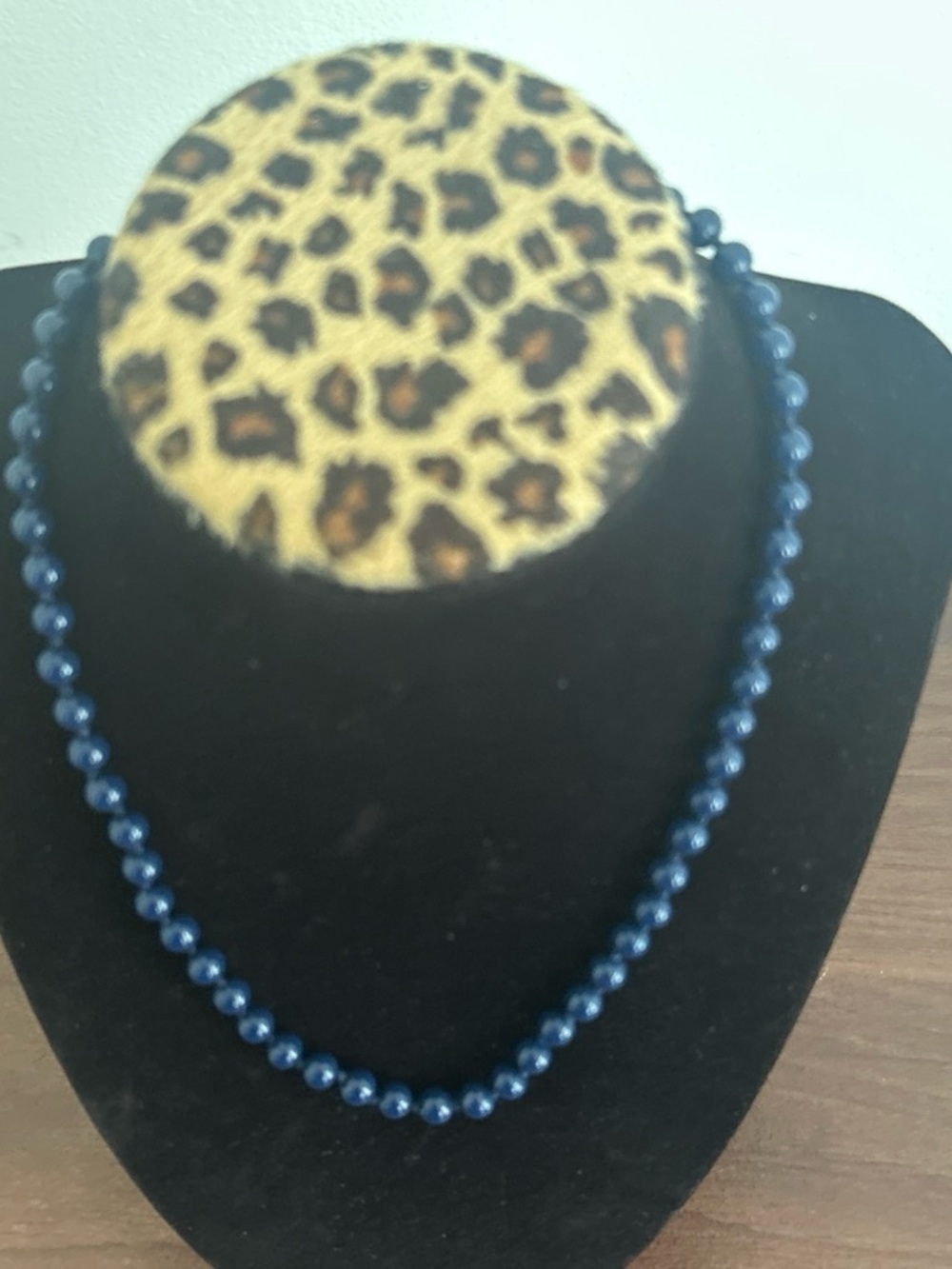Monet Deep Blue Round Bead Necklace